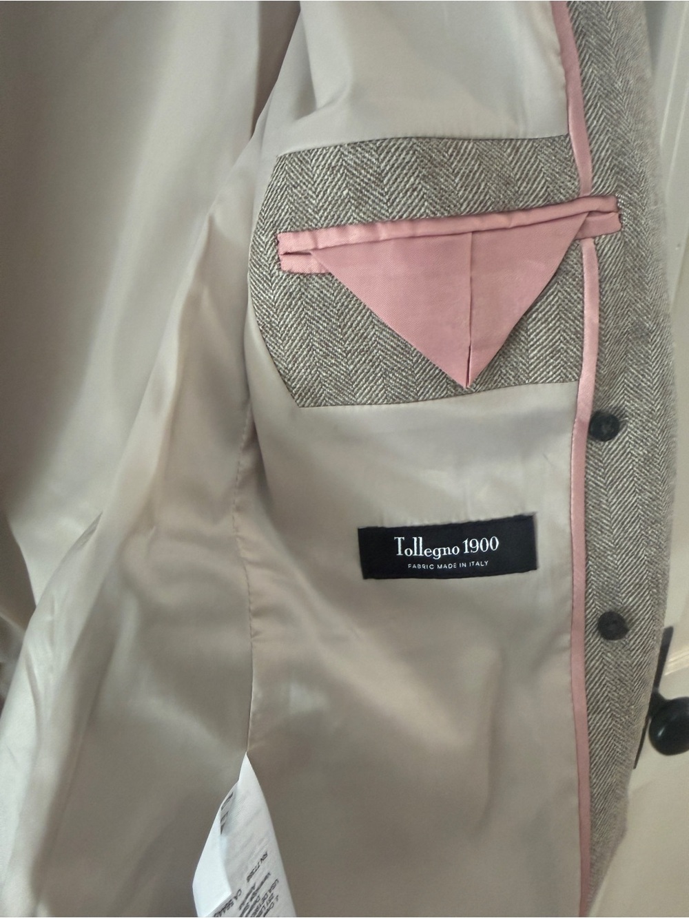 J. Crew Italian Wool Herringbone Double Breasted Blazer w/Gold CrestButtons Sz.6 - Picture 2 of 7